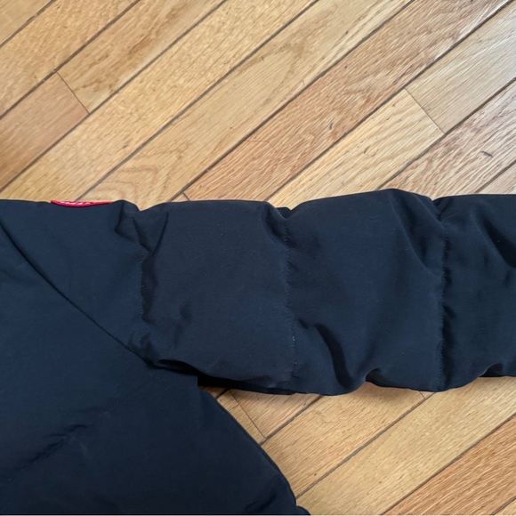 Canada Goose Long Black Parka with Red Logo - Picture 4 of 16